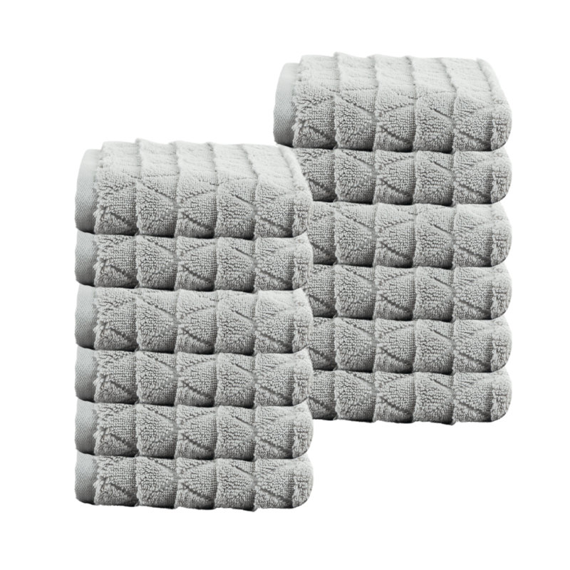 JEWEL PREMIUM PLUSH WASH CLOTHS, Silver