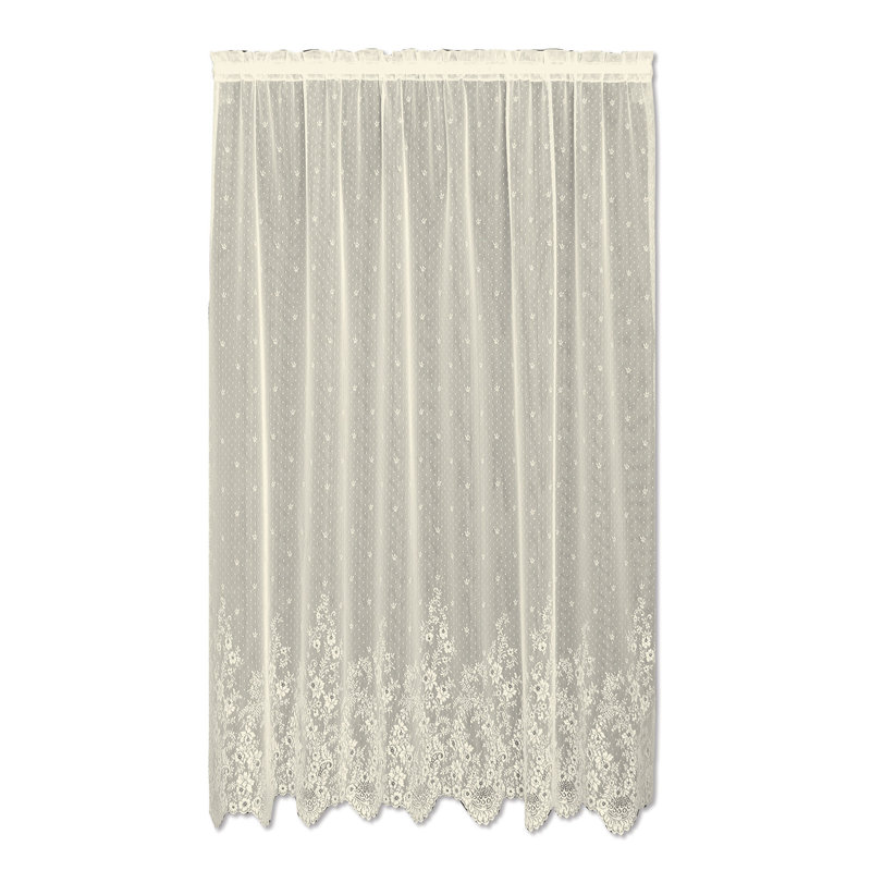 Victor Sheer Curtain Single Panel, 60" W x 63" L, Ecru