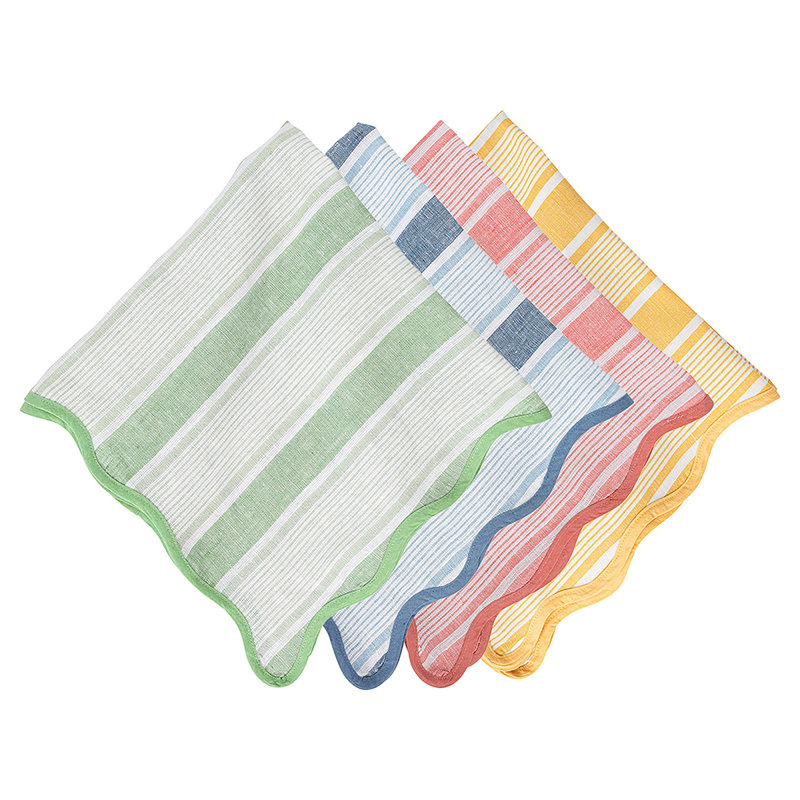 Cabana Stripe Napkins, Sunshine/Ocean/Seagrass/Coral