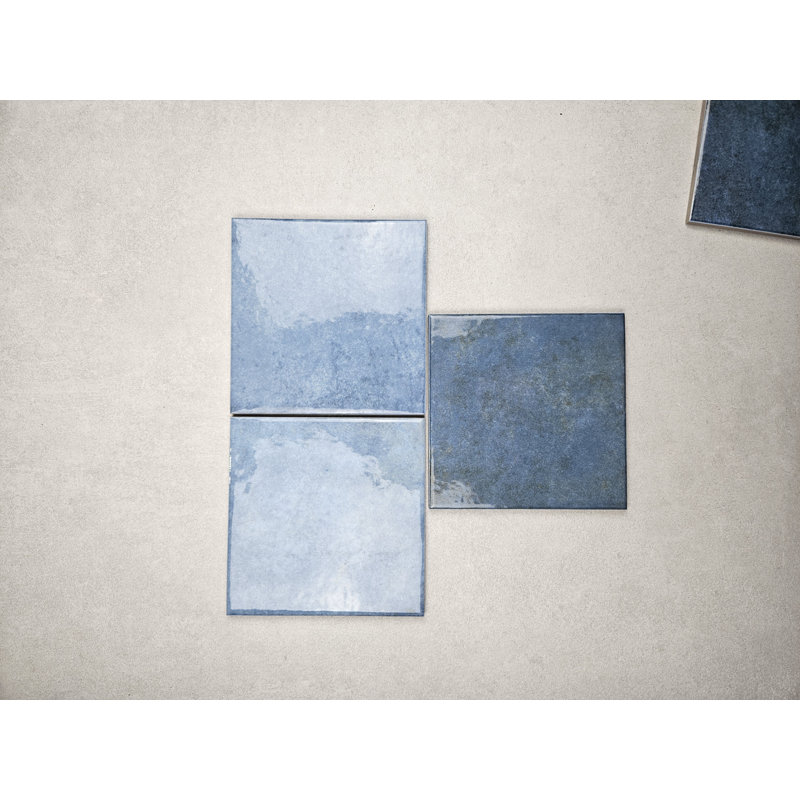 Carreau poli bleu ardoise 6 x 6