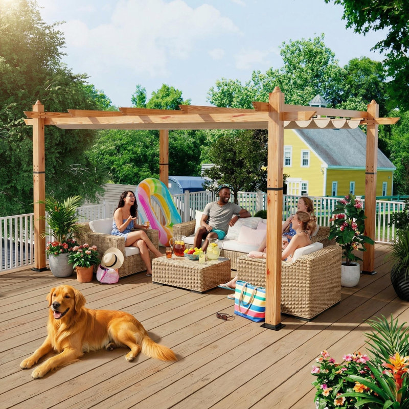 Pavillon de jardin en aluminium avec abat-jour réglable à structure renforcée en aluminium pour jardin et terrasse