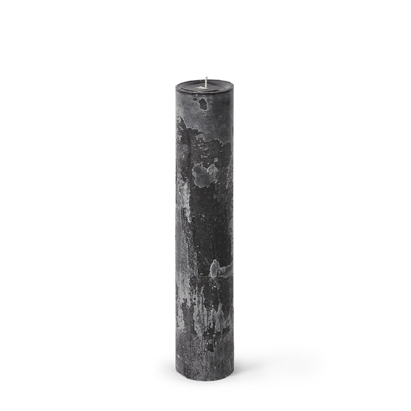 Bougie cylindrique sans parfum, H 13,75 po x l 2,75 po x P 2,75 po, Noir