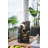 8.5X5.1X13.6" Decorative 4 Tier Broken Pot Water Fountain With LED Light