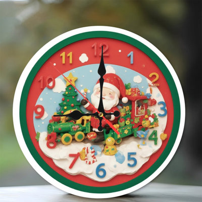 Christmas-Train-Santa-Clock