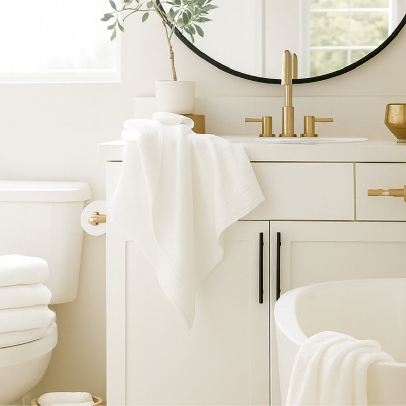 Serviette de bain BedVoyage - Viscose de bambou + coton - 600 g / m² - absorbante et résistante aux odeurs, Blanc