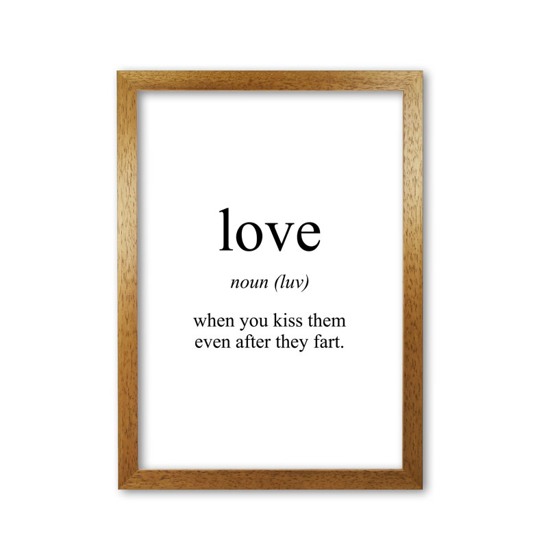 Love - Print, Honey Oak Frame, 85 cm H x 60 cm W x 5 cm D