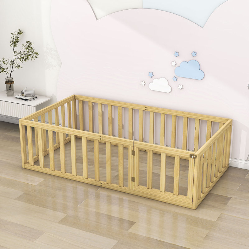 Freta Wood Bed Frame, Natural, Twin