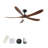 5 Blade Solid Wood 52 Inch Ceiling Fan Light