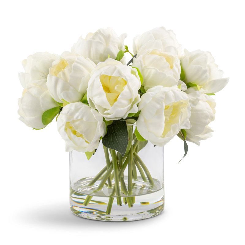 Giverny RealTouch Peony Arrangement, Snow