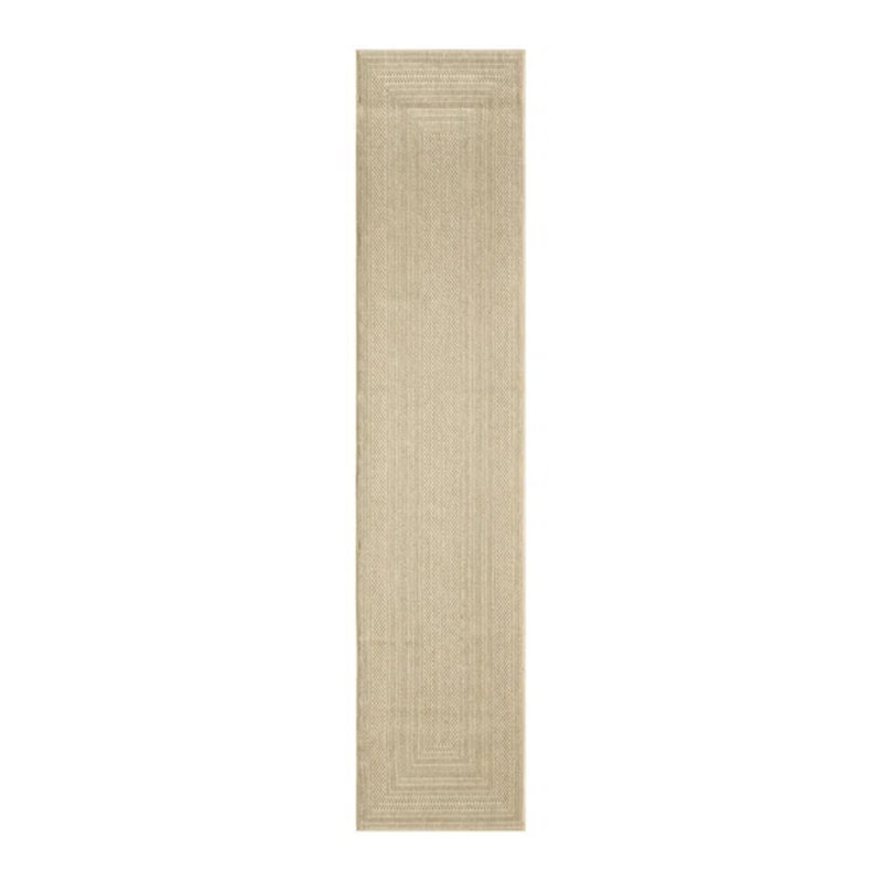 Cascio Geometric Indoor/Outdoor Area Rug, Runner 2'2" x 10', Taupe Ivory