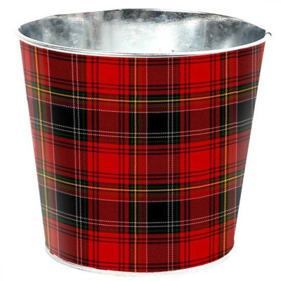 Yuletide Plaid Printed Bucket