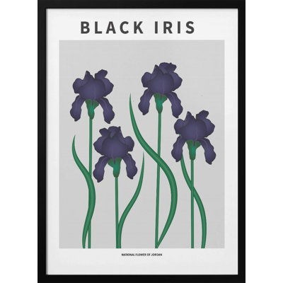 "Black Iris", art mural texturé encadré