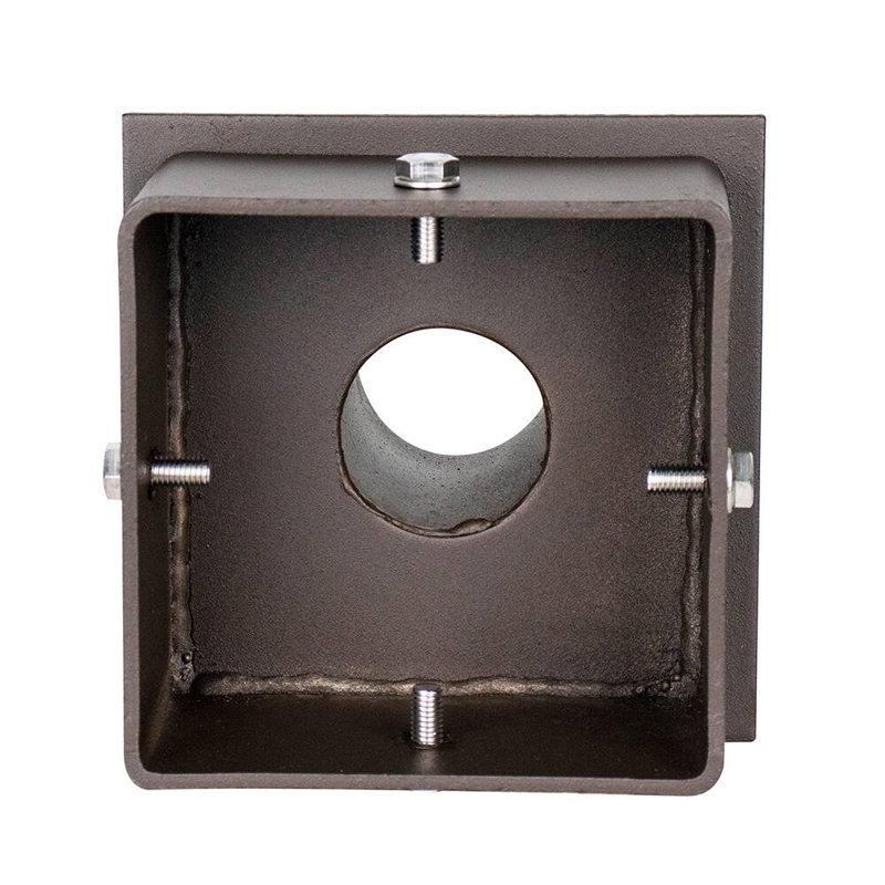 Adaptateur Tenon pour support de poteau d'éclairage carré de 6 po, support de fixation à glissière en acier bronze de 6 po pour boîte à chaussures à DEL, éclairage de stationnement