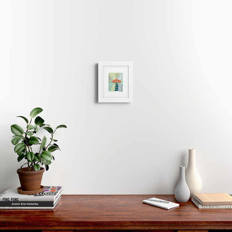 DESIGN DESIGN, impression sur toile de palmier dannick, H 10 po x l 8 po x P 1,5 po, Cadre en bois blanc