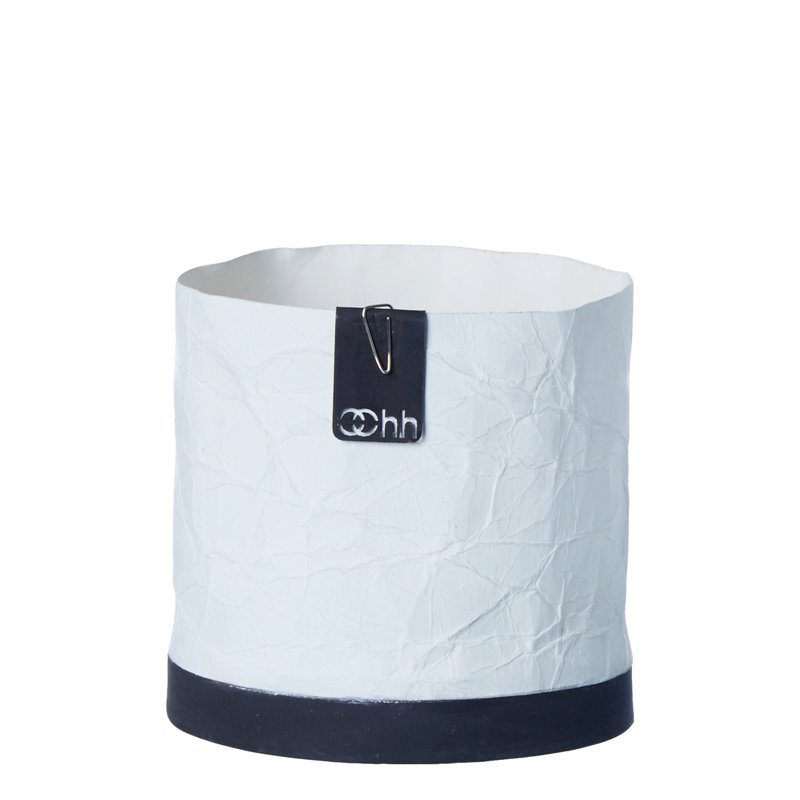 Pot à fleurs en papier creased, Blanc