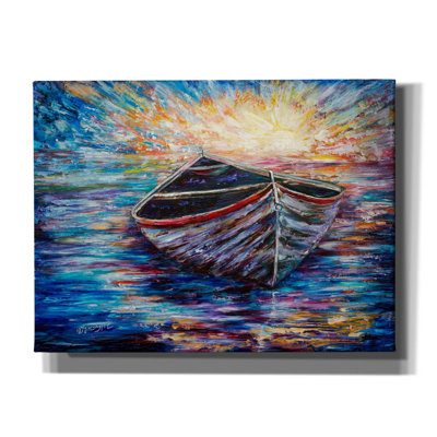 «Wooden Boat At Sunrise» par Lena Owens