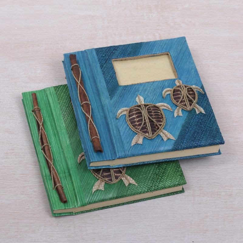 Album à feuilles de fibre naturelle turtle souvenirs