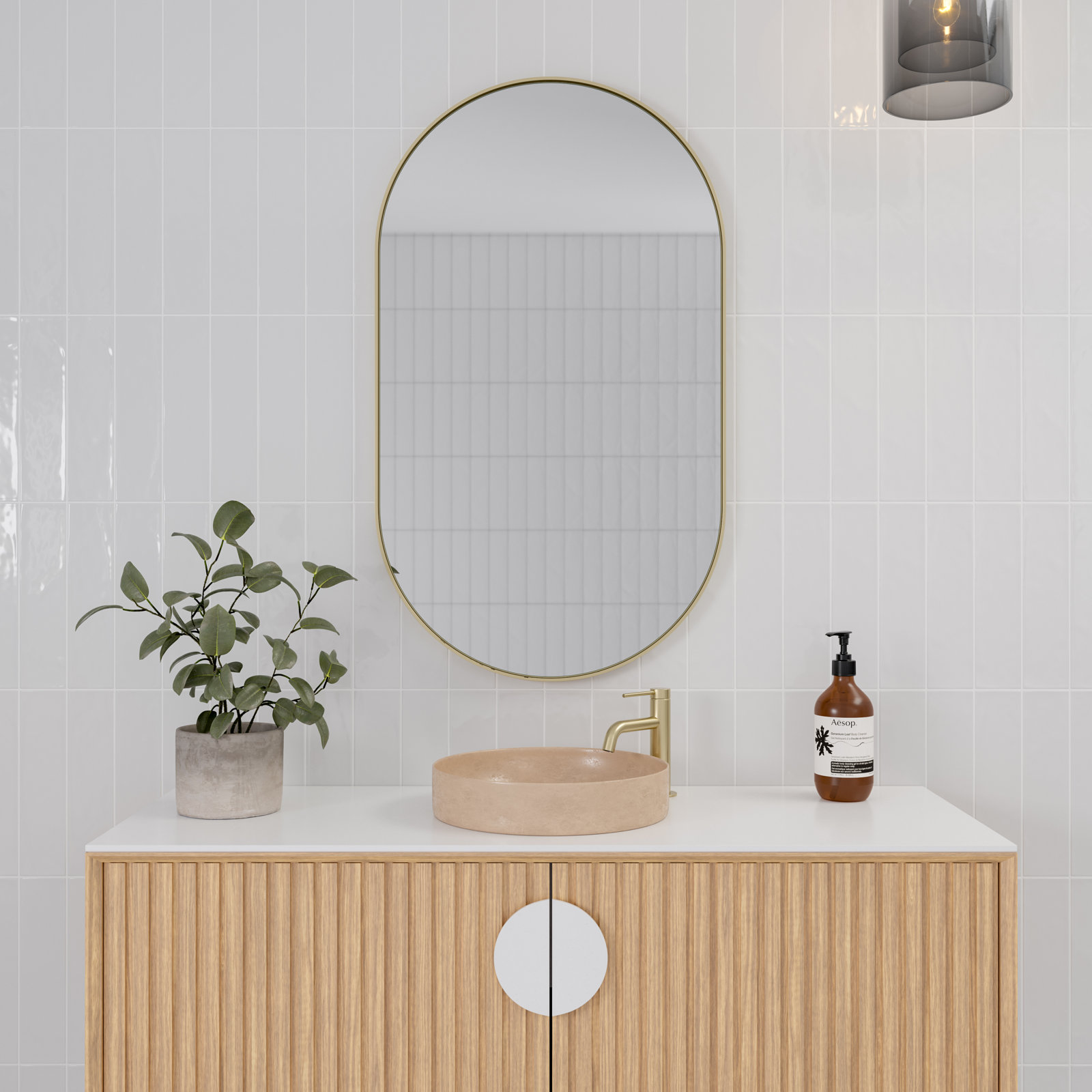 Nia Recessed Medicine Cabinet, Satin Brass