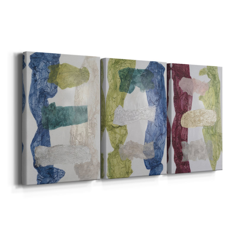 Toile teinte sur toile tendue - 3 pièces, H 12 po x l 24 po