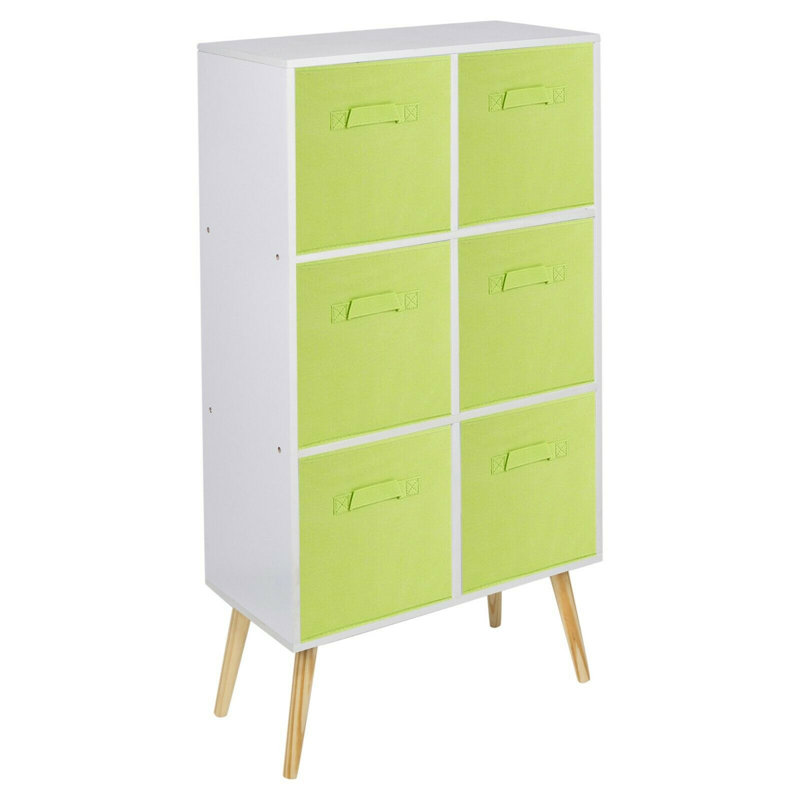 Zabarskaya 110 cm H x 60 cm W Standard Bookcase, White/Green/White