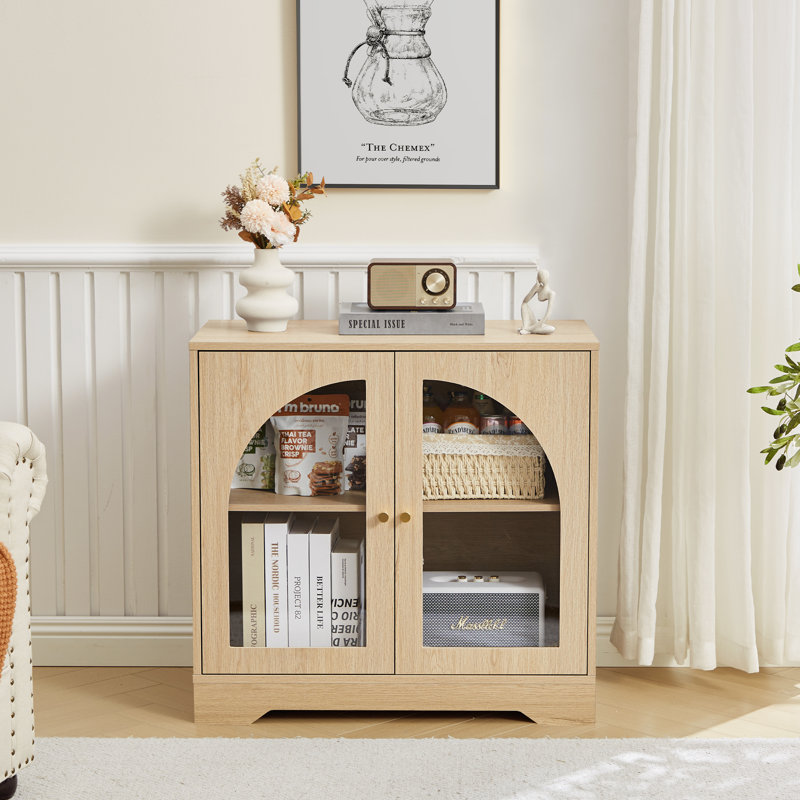 2 - Acrylic Door Accent Cabinet, Natural