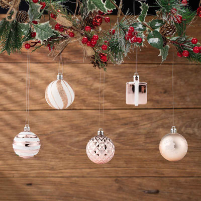 Ensemble de boules de Noël 25 pièces de boules décoratives de Noël galvanisées