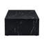 Table basse rectangulaire en marbre avec surface lisse, 39,3 x 23,6 x 11,8 pouces, panneau de fibres à densité moyenne noir profond