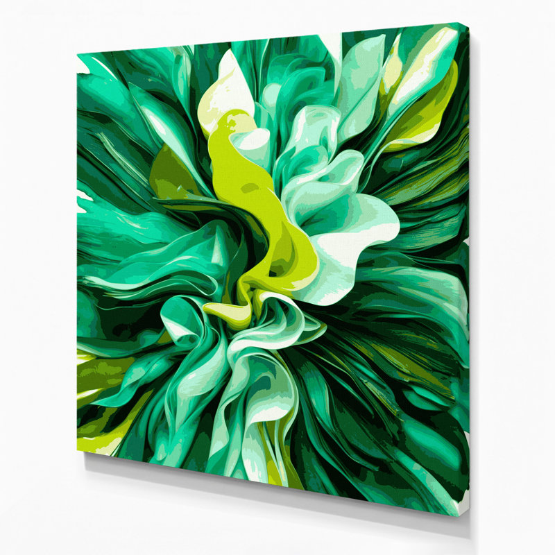 Watercolor Abstract 43 Green Canvas Wall Art