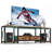 TV Stand for 65-75" TVs with Fabric Drawers, Open Shelves, and Power Outlets, Rustic Brown Media Console for Living Room, Bedroom, Office
