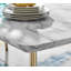 Anders Modern Veneer Marble Effect Dining Table Set with 6 Quilted Faux Leather Dining Chairs-90277840-91736265