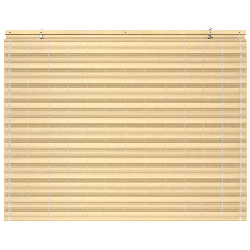 Burnt Bamboo Cordless Window Shade - Two-Tone Honey 24" W, 36"W x 72"L, Beige