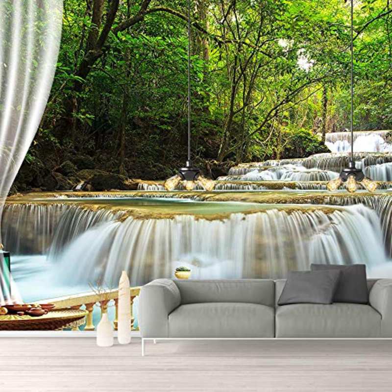 Murale vue naturelle de faux balcon, L 100 po x l 144 po