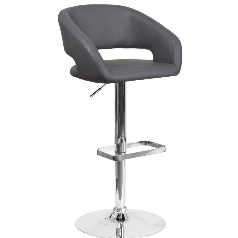 Tabouret de bar Amberlie, Chrome, gris, 1