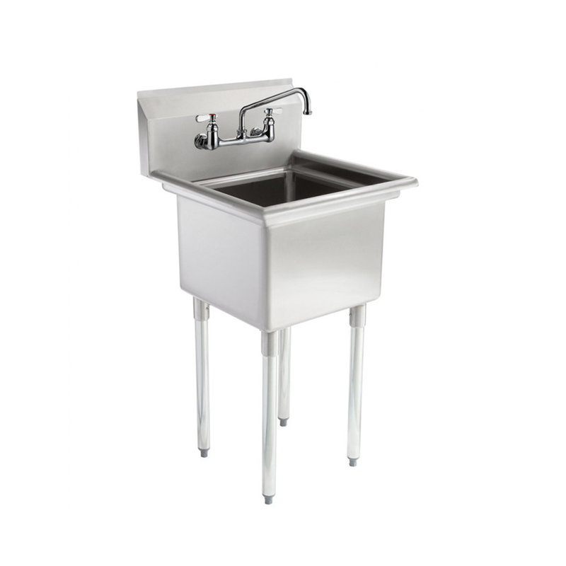 Free Standing Laundry Utility Sink with Faucet, Metal