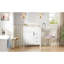 Meuble-lavabo de 76 cm avec lavabo en céramique, 2 tiroirs et tablette réglable - Fonctionnement fluide - Conçu pour les petites salles de bain
