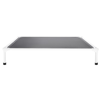 Grand lit surélevé pour chien - Lit surélevé avec filet respirant, structure en aluminium pour plus de solidité, zone de couchage de 49 x 33 po, installation de 10 minutes pour animaux de compagnie portatifs, fiabilité, surface, assemblage