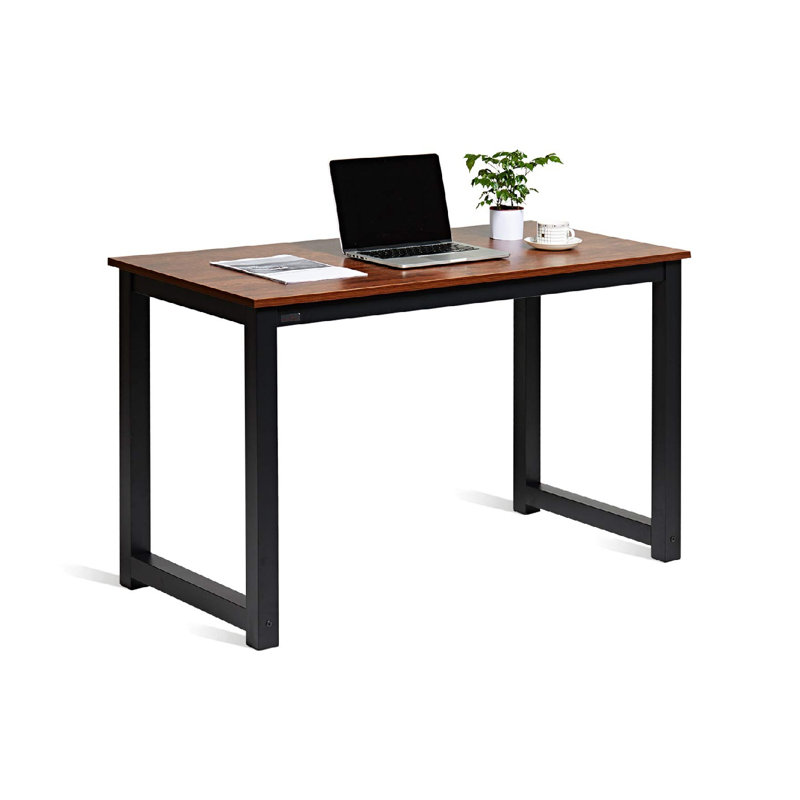 47 Inch Computer Desk, Home & Office PC Laptop Study Writing Table Workstation With Leg Bars, Modern Simple Industrial Style, Rustic Brown
