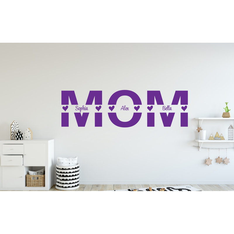 Adhésif décoratif maman, cadeau maman personnalisé, cadeau de fête des mères, nom personnalisé, nom des enfants 340DRE, Oui