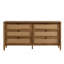 Commode 6 tiroirs en bois et rotin