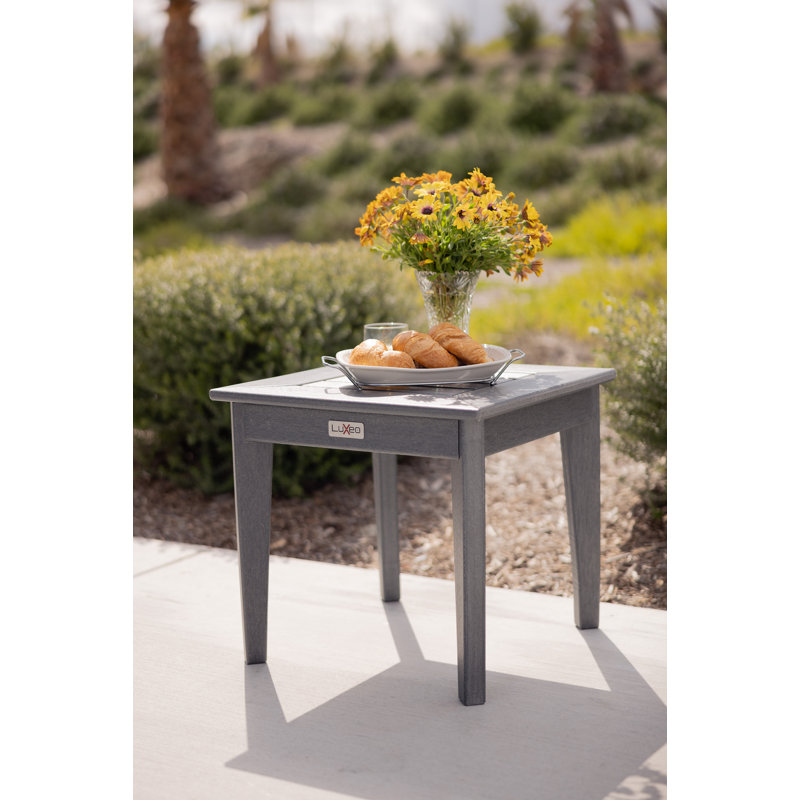 Table d'appoint extérieure en PEHD 18,2 po Aspen, gris