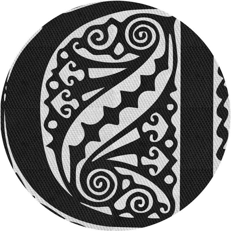Tapis décoratif noir Maddie, Rond 3 pi