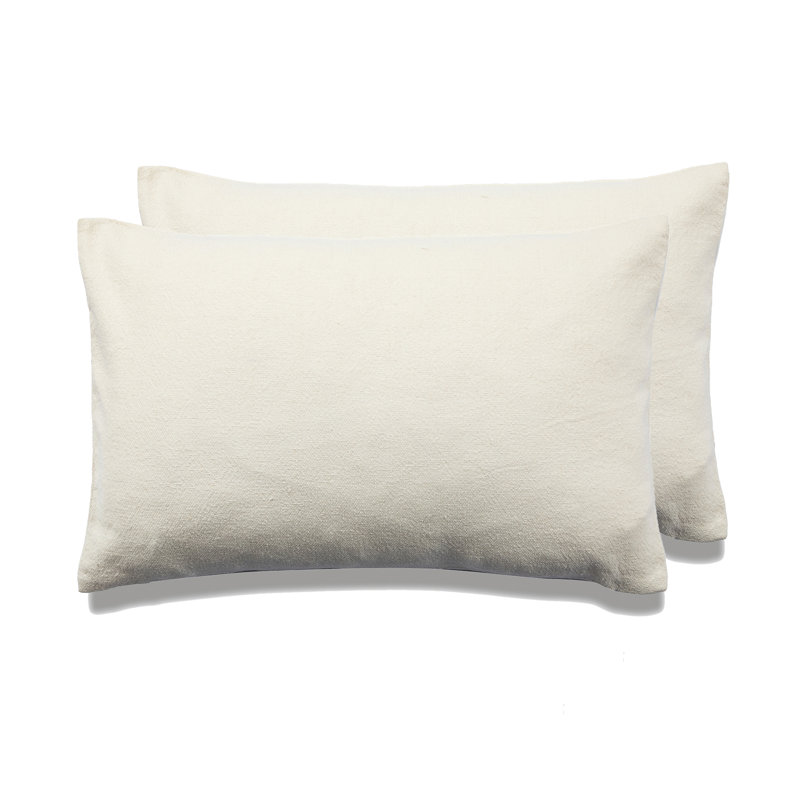 SEATTLE SOLID Linen Throw Pillow, Ivory, Down Blend