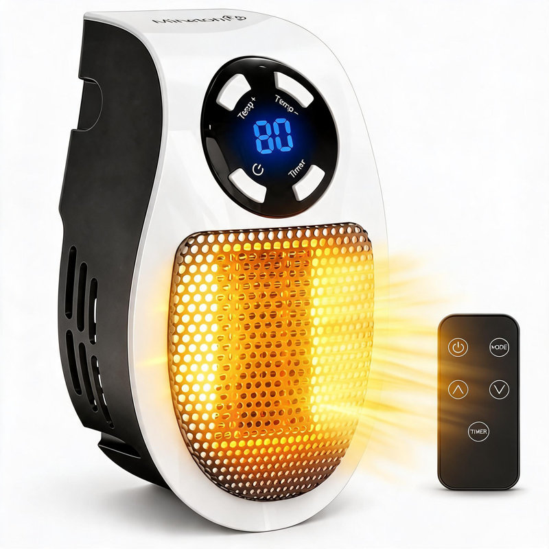 450W Portable Ceramic Space Heater, with LED Display