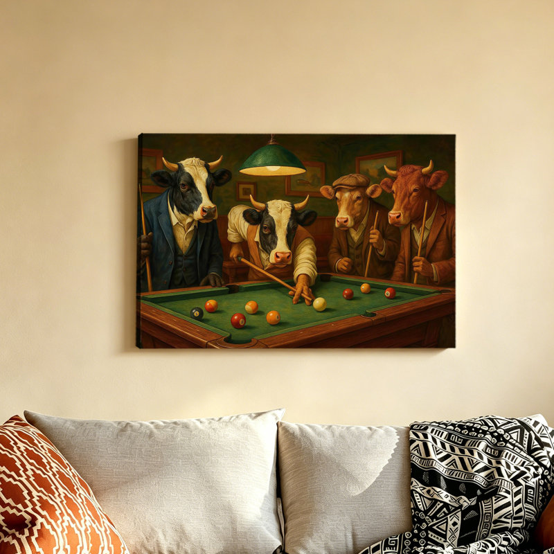 Affiche de style animal avec piscine, 12 x 18 pouces