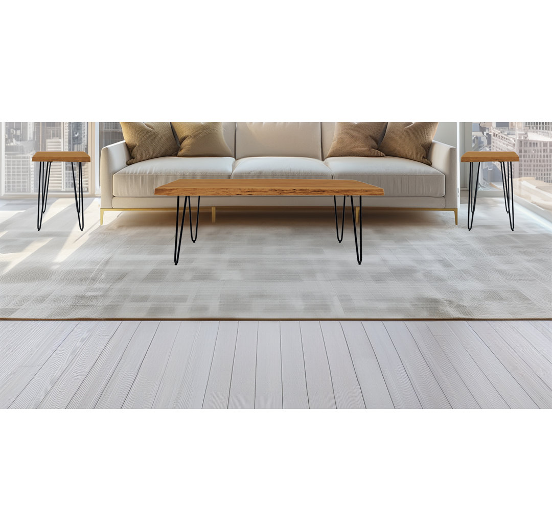 Finneus 3 - Piece Solid Wood Top Living Room Table Set The Twillery Co.® Table Top 