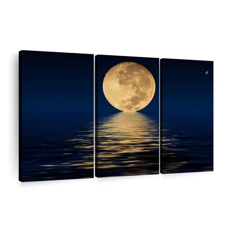 " Moon Light " 3 - Pieces, 42" H x 65" W x 1.25" D