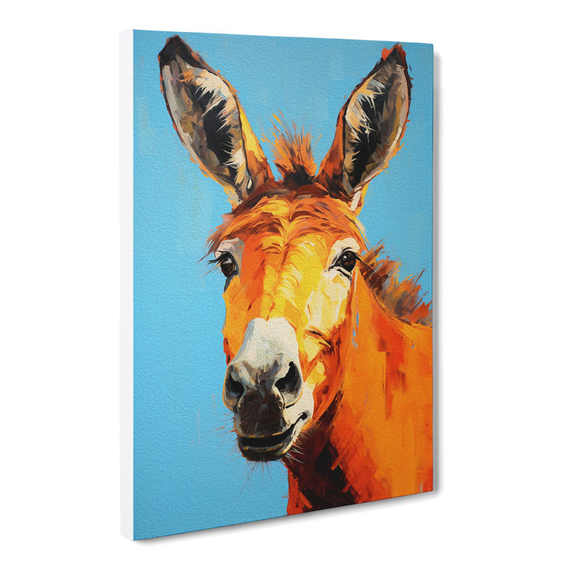 Donkey Gestural No.3 - Wrapped Canvas, 60cm H x 40cm W x 3cm D