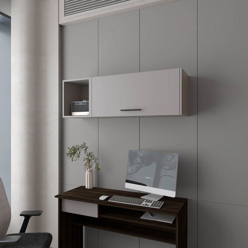 Wall Cabinet With Pneumatic Arms And Open Storage