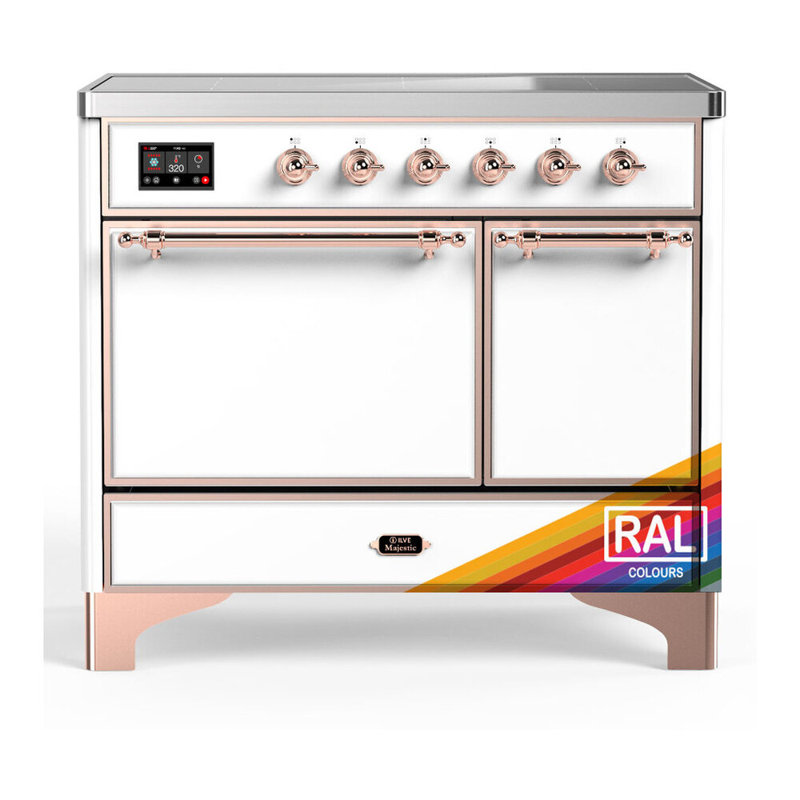 Cuisinière à induction de 40 pouces avec 6 éléments d'induction RAL (garniture en cuivre) Majestic III Series, Cuivre