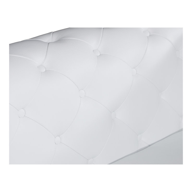Causeuse rembourrée 100% cuir italien Global United, Blanc